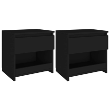 vidaXL 2 db fekete forgácslap éjjeliszekrény 40 x 30 x 39 cm bútor