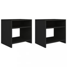 vidaXL 2 db fekete forgácslap éjjeliszekrény 40 x 30 x 40 cm bútor