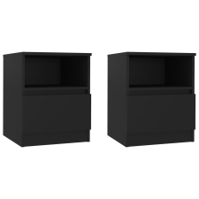vidaXL 2 db fekete forgácslap éjjeliszekrény 40 x 40 x 50 cm bútor