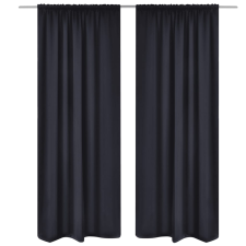 vidaXL 2 db fekete lapfüggöny sötétítő függöny135 x 245 cm lakástextília