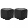 vidaXL 2 db fekete műbőr puff 30 x 30 x 30 cm