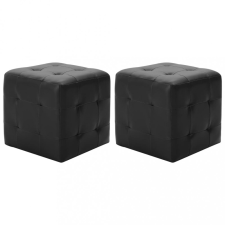 vidaXL 2 db fekete műbőr puff 30 x 30 x 30 cm bútor