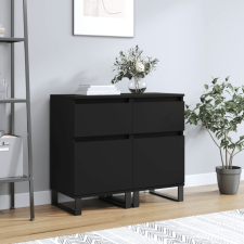 vidaXL 2 db fekete műfa tálalószekrény 40 x 35 x 70 cm bútor