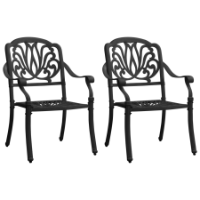 vidaXL 2 db fekete öntött alumínium kerti szék kerti bútor