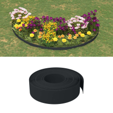 vidaXL 2 db fekete polietilén kerti szegély 10 m x 15 cm kerti dekoráció