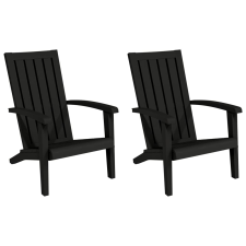 vidaXL 2 db fekete polipropilén kerti adirondack szék (364167) kerti bútor