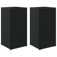 vidaXL 2 db fekete polyrattan kerti ültetőláda 30x30x60 cm (3210516) kerti tárolás