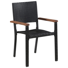 vidaXL 2 db fekete polyrattan kültéri szék kerti bútor
