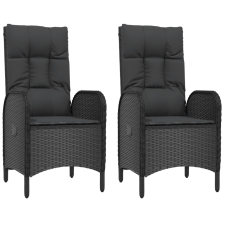 vidaXL 2 db fekete polyrattan kültéri szék (310561) kerti bútor