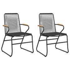 vidaXL 2 db fekete PVC rattan kerti szék 58 x 59 x 85,5 cm (312173) kerti bútor