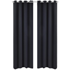 vidaXL 2 db fekete sötétítőfüggöny fém függönykarikákkal 135 x 175 cm lakástextília