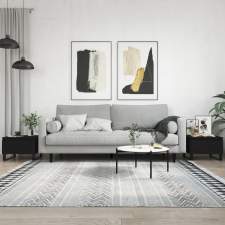 vidaXL 2 db fekete szerelt fa dohányzóasztal 50 x 46 x 35 cm bútor