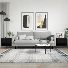 vidaXL 2 db fekete szerelt fa dohányzóasztal 50 x 46 x 50 cm bútor