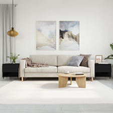 vidaXL 2 db fekete szerelt fa dohányzóasztal 50 x 46 x 50 cm bútor