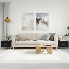 vidaXL 2 db fekete szerelt fa dohányzóasztal 50 x 50 x 40 cm bútor