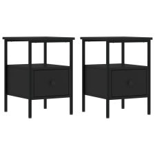 vidaXL 2 db fekete szerelt fa éjjeliszekrény 34x36x50 cm (826044) bútor