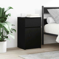 vidaXL 2 db fekete szerelt fa éjjeliszekrény 39x35x65 cm bútor
