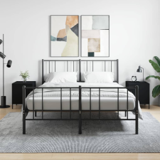vidaXL 2 db fekete szerelt fa éjjeliszekrény 40 x 40 x 50 cm bútor