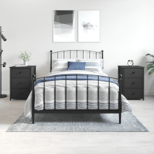 vidaXL 2 db fekete szerelt fa éjjeliszekrény 40x36x60 cm bútor