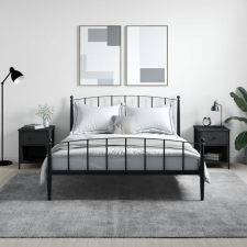 vidaXL 2 db fekete szerelt fa éjjeliszekrény 40x42x50 cm bútor