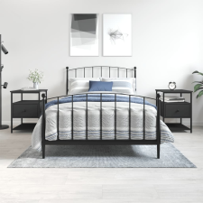 vidaXL 2 db fekete szerelt fa éjjeliszekrény 40x42x56 cm bútor