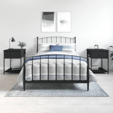 vidaXL 2 db fekete szerelt fa éjjeliszekrény 44 x 45 x 58 cm bútor