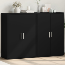 vidaXL 2 db fekete szerelt fa tálalószekrény 60 x 31 x 84 cm bútor