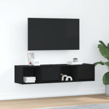 vidaXL 2 db fekete tölgy színű szerelt fa TV-szekrény 60x31x25,5 cm bútor
