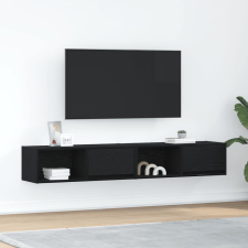 vidaXL 2 db fekete tölgy színű szerelt fa TV-szekrény 80x31x25,5 cm bútor