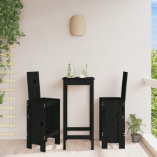 vidaXL 2 db fekete tömör fenyőfa bárszék 40x42x120 cm kerti bútor