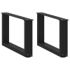 vidaXL 2 db fekete, U alakú acél dohányzóasztal láb 50 x (30-31) cm