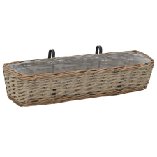 vidaXL 2 db fonott virágtartó PE béléssel 80 cm (287642) kerti tárolás