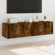vidaXL 2 db füstös tölgy fali TV-szekrény LED-ekkel 60x35x31 cm bútor