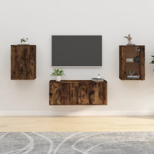 vidaXL 2 db füstös tölgy falra szerelhető TV-szekrény 40x34,5x60 cm bútor