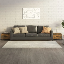 vidaXL 2 db füstös tölgy színű dohányzóasztal fém lábakkal 50x50x40 cm bútor