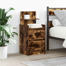 vidaXL 2 db füstös tölgy színű éjjeliszekrények 2 fiókkal 38x34x80 cm bútor