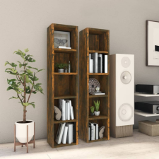 vidaXL 2 db füstös tölgy színű szerelt fa CD-szekrény 21x16x93,5 cm bútor