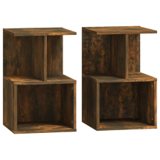 vidaXL 2 db füstös tölgy színű szerelt fa éjjeliszekrény 35x35x55 cm (815184) - Éjjeliszekrények bútor