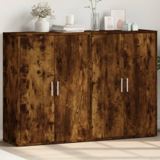 vidaXL 2 db füstös tölgy színű szerelt fa tálalószekrény 60x31x84 cm bútor