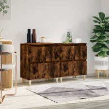 vidaXL 2 db füstös tölgy színű szerelt fa tálalószekrény 60x35x70 cm bútor