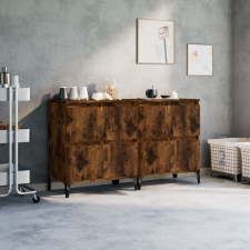 vidaXL 2 db füstös tölgy színű szerelt fa tálalószekrény 60x35x70 cm bútor
