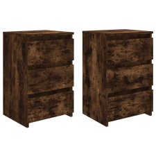 vidaXL 2 db füstös tölgyszínű szerelt fa éjjeliszekrény 40x35x62,5 cm (815172) bútor