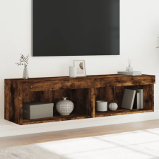 vidaXL 2 db füstös tölgyszínű TV-szekrény LED-világítással 60x30x30 cm bútor