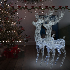 vidaXL 2 db hideg fehér XXL akril karácsonyi rénszarvas 250 LED 180 cm karácsonyi dekoráció