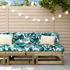 vidaXL 2 db impregnált fenyőfa középső kanapé párnákkal kerti bútor