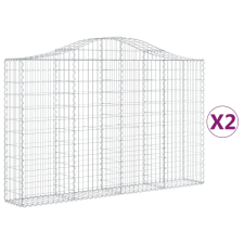 vidaXL 2 db íves horganyzott vas gabion kosár 200x30x120/140 cm (3145451) kerti tárolás