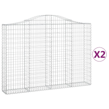 vidaXL 2 db íves horganyzott vas gabion kosár 200x30x140/160 cm (3145472) kerti tárolás