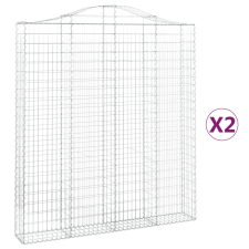 vidaXL 2 db íves horganyzott vas gabion kosár 200x30x220/240 cm (3145556) kerti tárolás