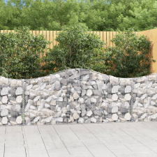 vidaXL 2 db íves horganyzott vas gabion kosár 200x30x80/100 cm kerti tárolás