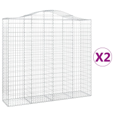 vidaXL 2 db íves horganyzott vas gabion kosár 200x50x180/200 cm (3145724) kerti tárolás